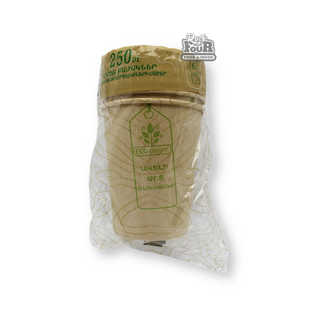 Disposable craft glasses "Eco Craft" 6pcs 250ml